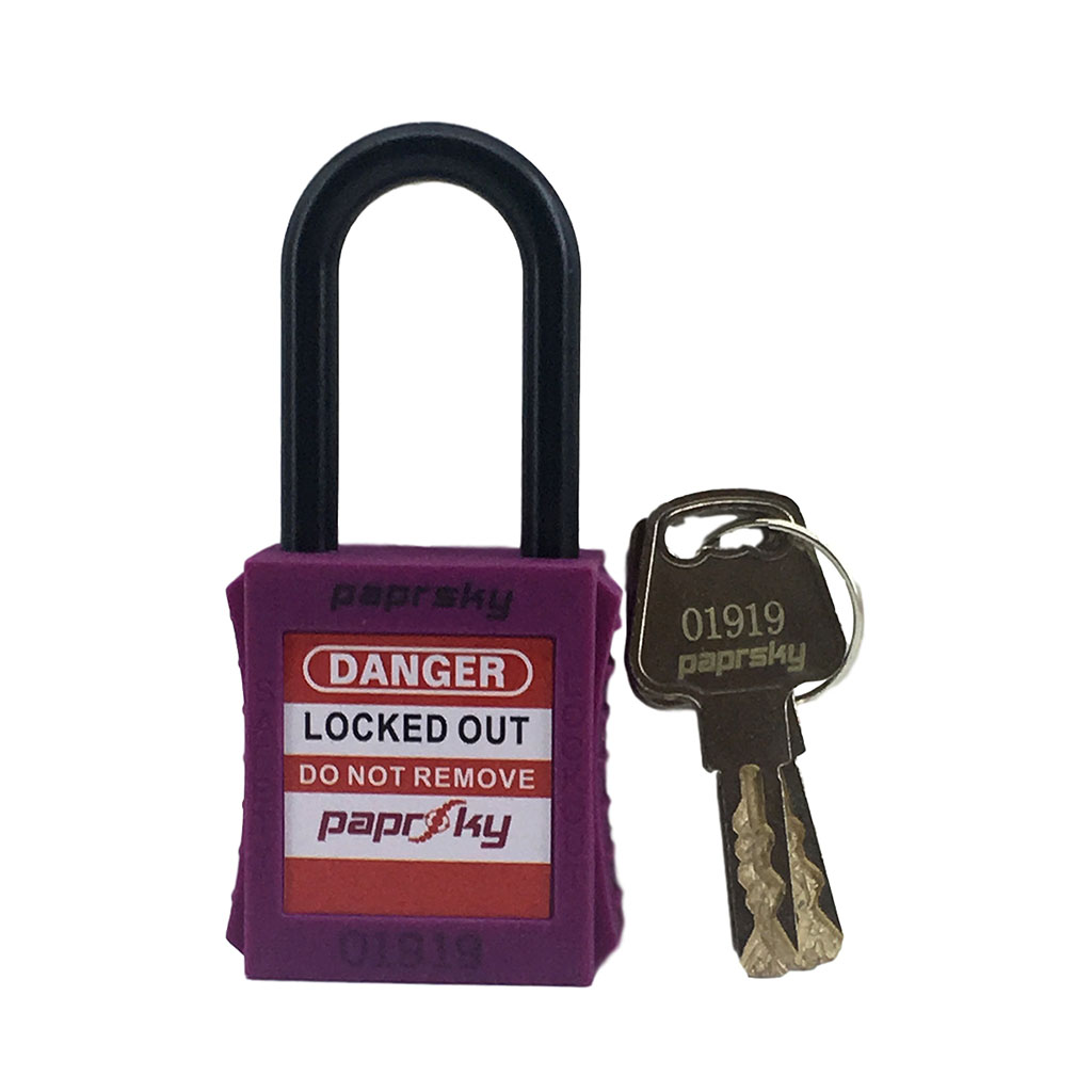 Safety Lockout Dielectric Padlock Purple Color PS-LOTO-PPNR-38 Dielectric Short Shackle